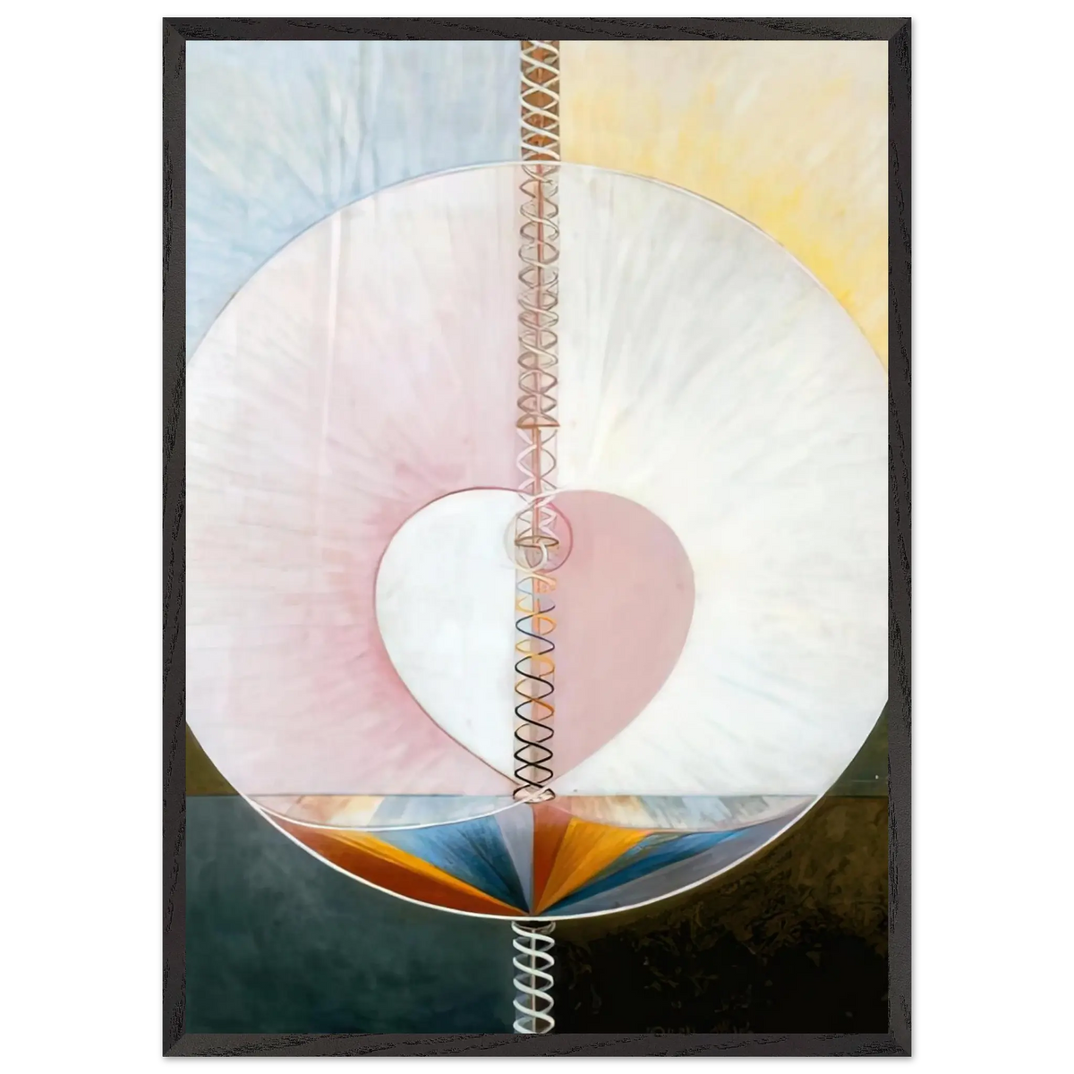 Hilma af Klint - WHAT A HUMAN BEING IS 1910 Wall art - 60x90 cm / 24x36 Inches - Premium Wooden Framed Poster With Fine Art Paper - White frame