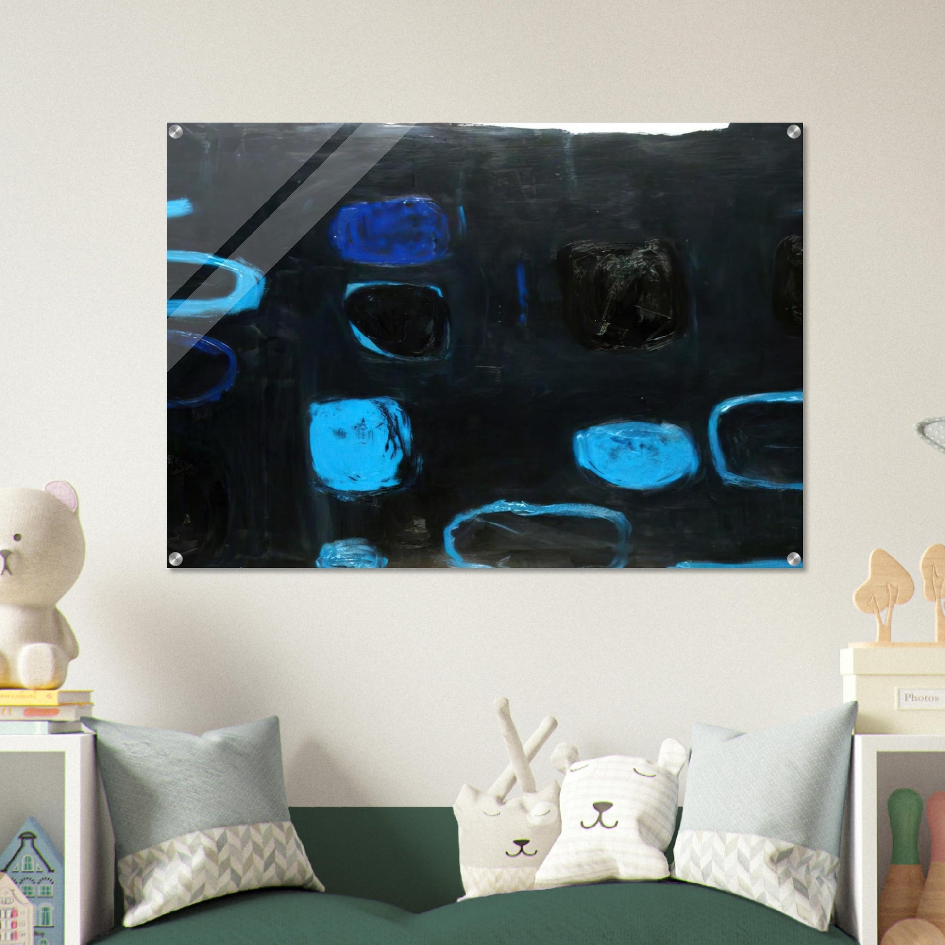 Composition with Blue and Black - 1959 - William Scott Acrylic Print - 70x100 cm / 28x40″ inches | William Scott Wall Art | William Scott Prints