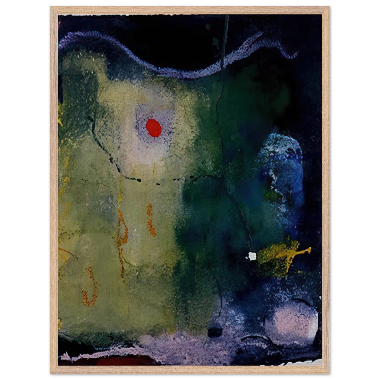Helen Frankenthaler - The Other Side of the Moon - 1995 Wall art - 70x100 cm / 28x40 inches - Premium Wooden Framed Poster With Fine Art Paper-canvas - Wood frame