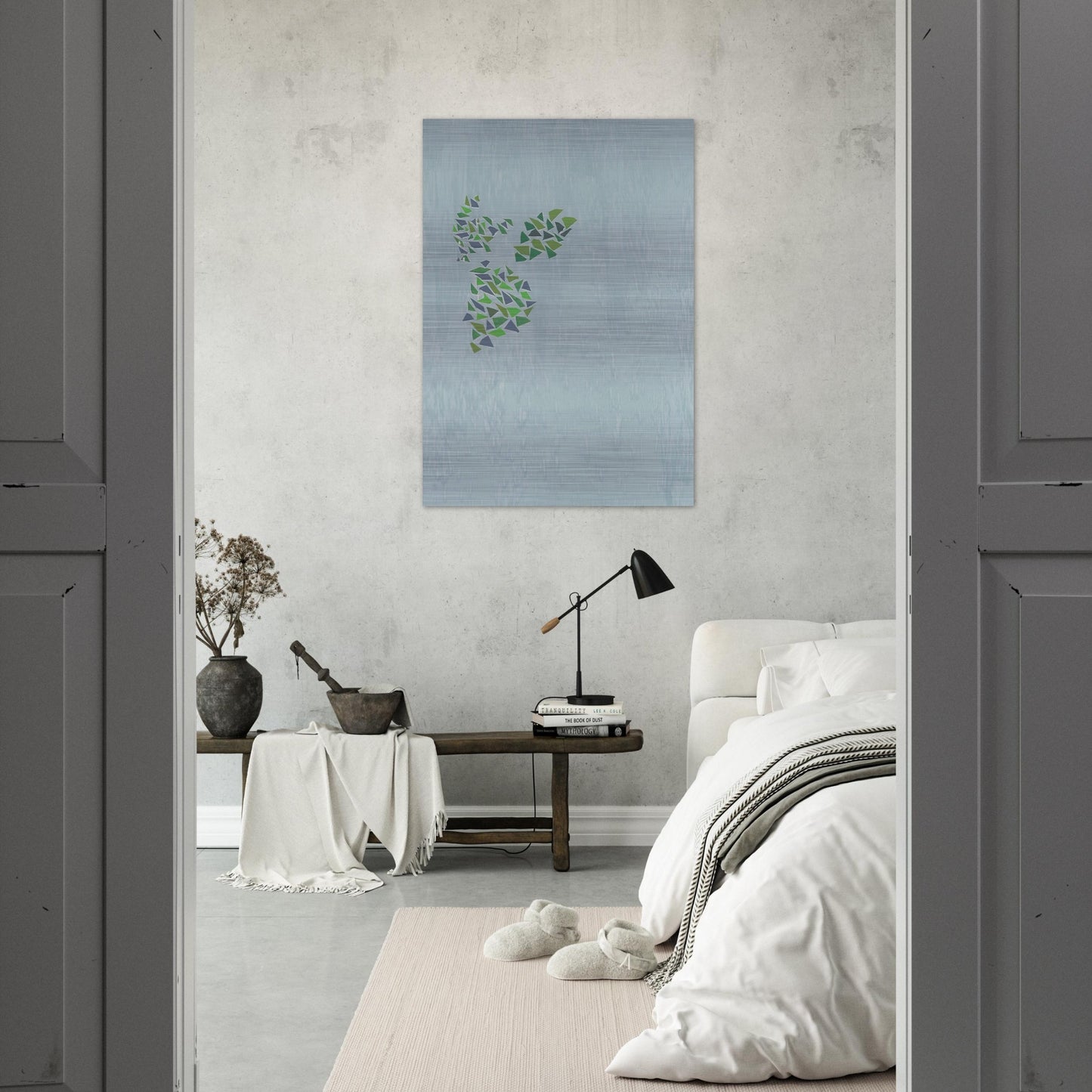 Colors on Blue - Post-Painterly Abstraction - Robert Goodnough Brushed Aluminum Print - 70x100 cm / 28x40 inches | Robert Goodnough Aluminum Print | Robert Goodnough Prints