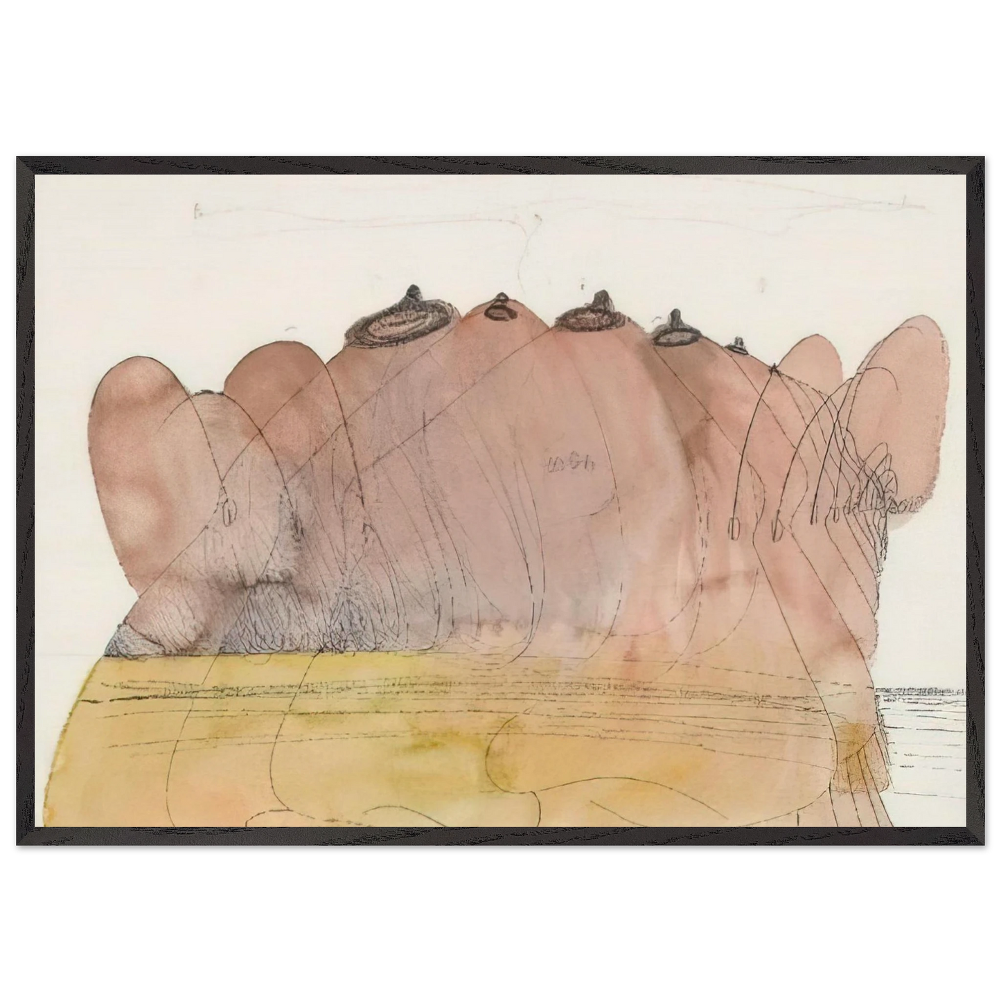 Untitled - 1974 N1 - Dieter Roth 70x100 cm / 28x40 inches Framed Art Print – Black Wooden Frame