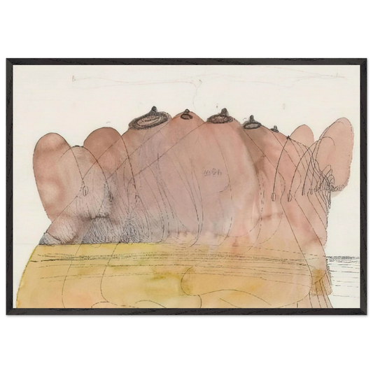 Untitled - 1974 N1 - Dieter Roth 70x100 cm / 28x40 inches Framed Art Print – Black Wooden Frame
