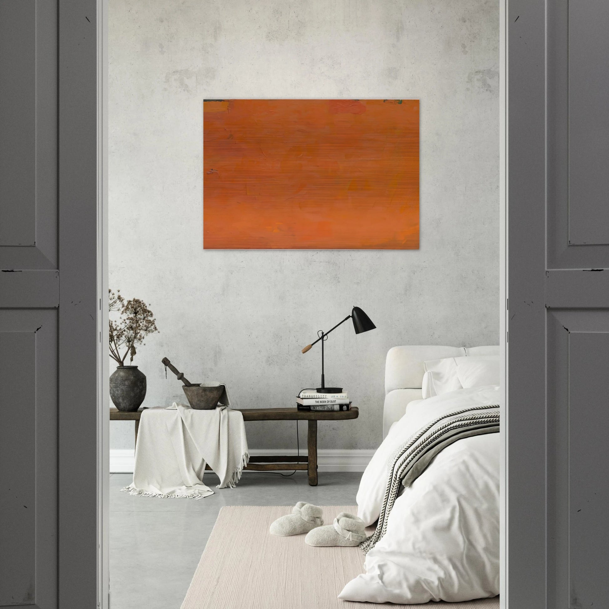 Untitled Orange Painting - 1955 - Robert Ryman Brushed Aluminum Print - 70x100 cm / 28x40 inches | Robert Ryman Aluminum Print | Robert Ryman Prints