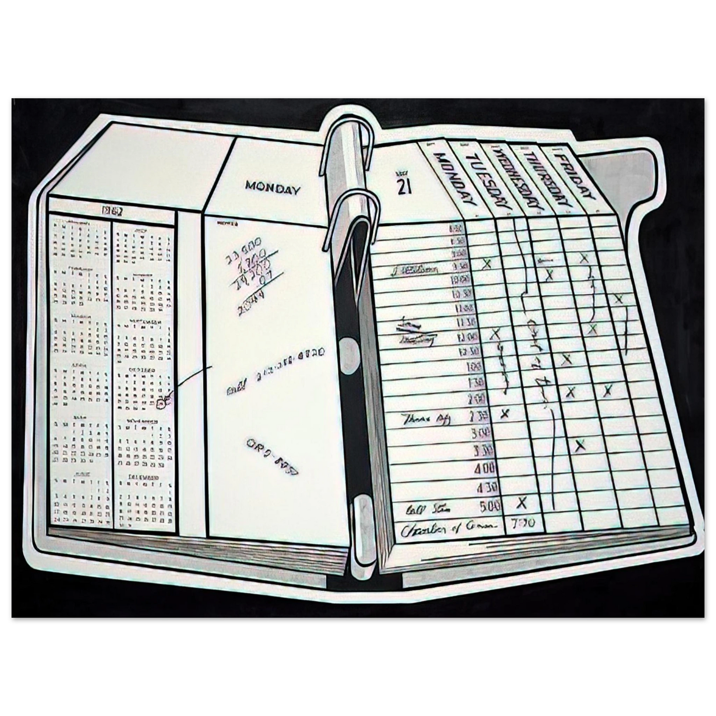 Roy Lichtenstein - DESK CALENDAR 1962  75x100 cm / 30x40inches Fine Art Poster