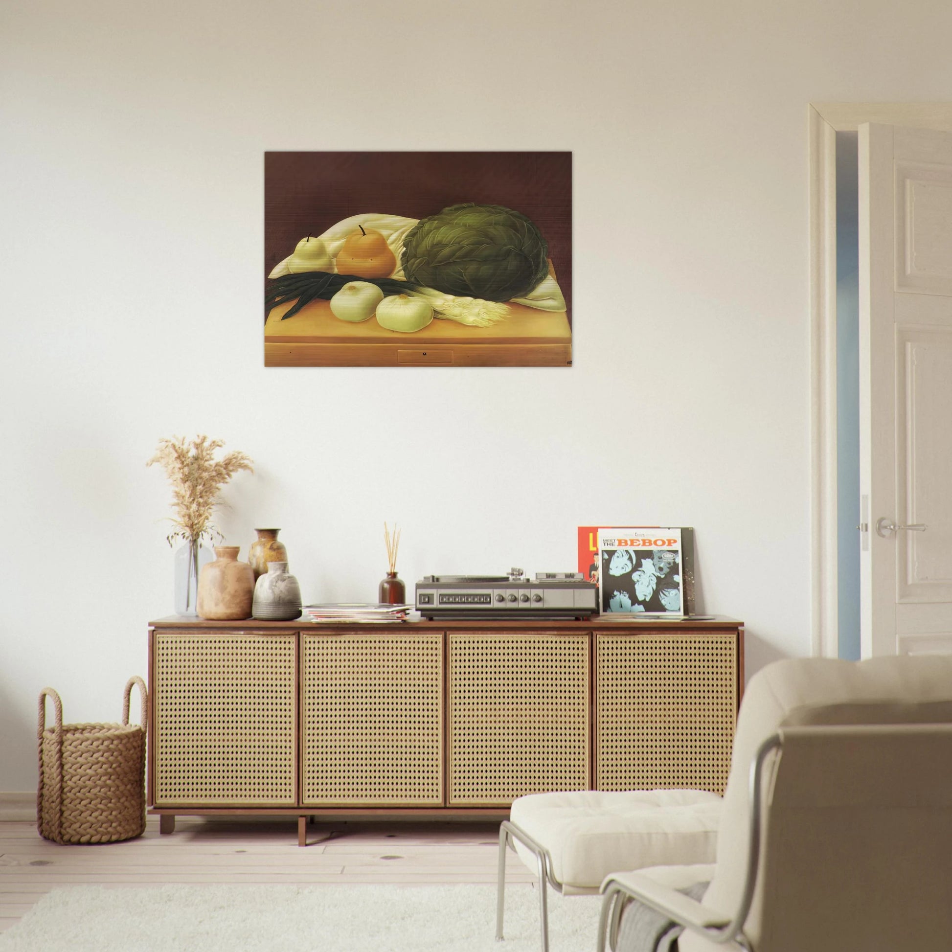 KITCHEN TABLE - Fernando Botero Brushed Aluminum Print - 70x100 cm / 28x40 inches | Fernando Botero Aluminum Print | Fernando Botero Prints