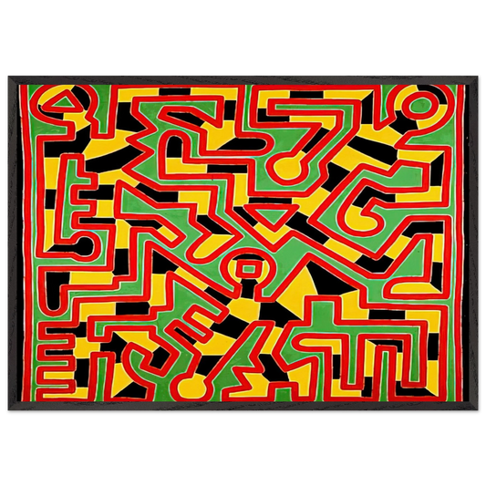 UNTITLED 1988 N3 - Keith Haring 70x100 cm / 28x40 inches Framed Art Print – Black Wooden Frame