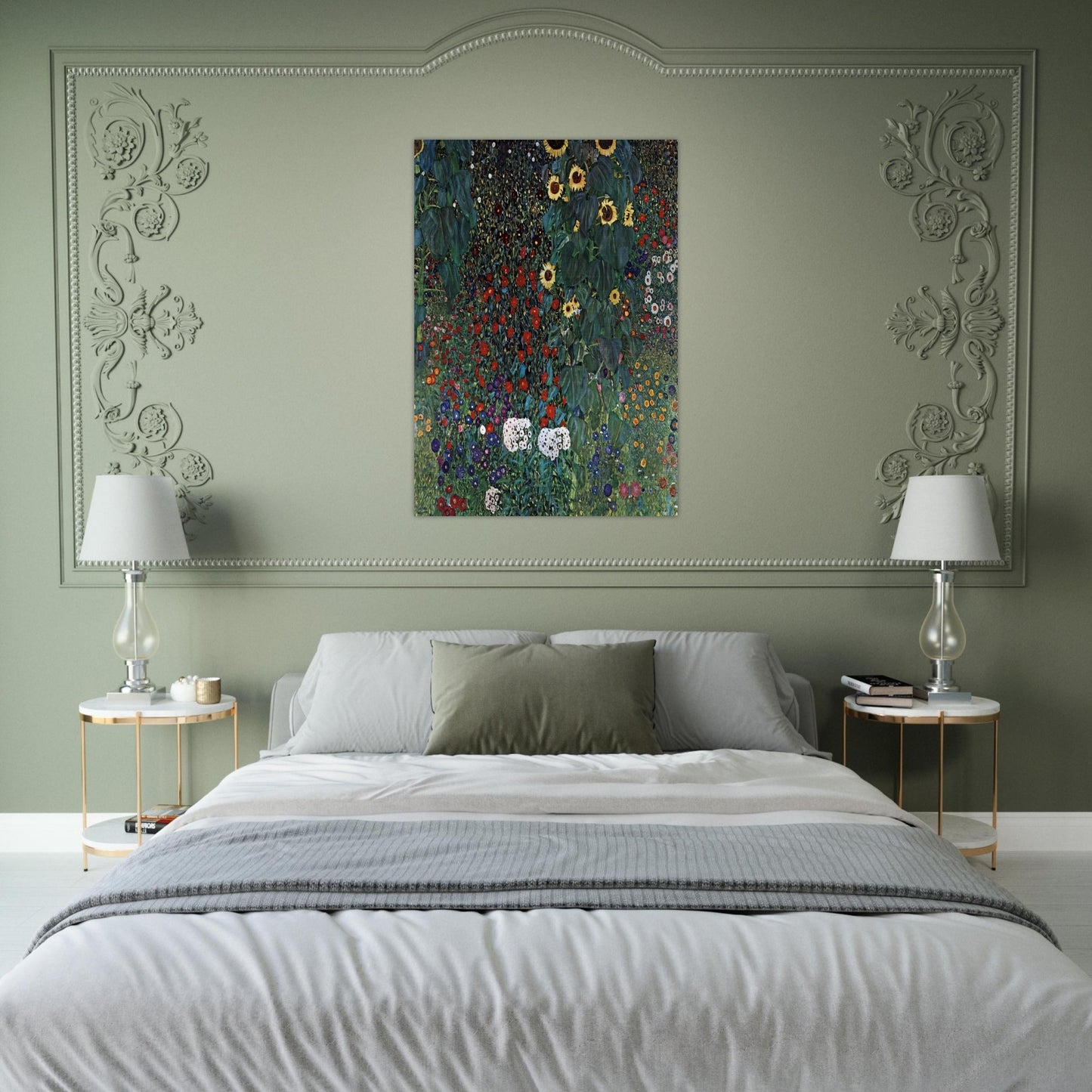 COUNTRY GARDEN WITH SUNFLOWERS 1906 - Gustav Klimt Brushed Aluminum Print - 70x100 cm / 28x40 inches | Gustav Klimt Aluminum Print | Gustav Klimt Prints