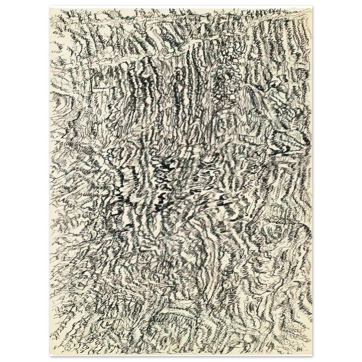 Henri Michaux - DESSIN MESCALINIEN 1958  75x100 cm / 30x40inches Fine Art Poster