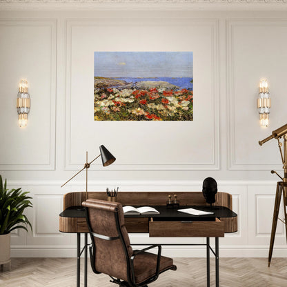 Poppies on the Isles of Shoals - Childe Hassam Brushed Aluminum Print - 70x100 cm / 28x40 inches | Childe Hassam Aluminum Print | Childe Hassam Prints
