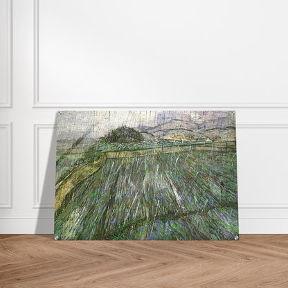 Wheat Field in Rain - Vincent van Gogh Acrylic Print - 70x100 cm / 28x40″ inches | Vincent van Gogh Wall Art | Vincent van Gogh Prints