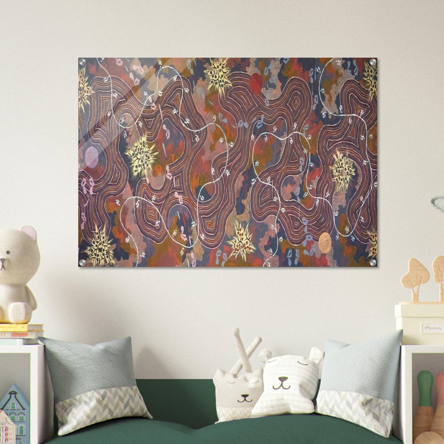 Possum Dreaming - 1994 - Clifford Possum Tjapaltjarri Acrylic Print - 70x100 cm / 28x40″ inches