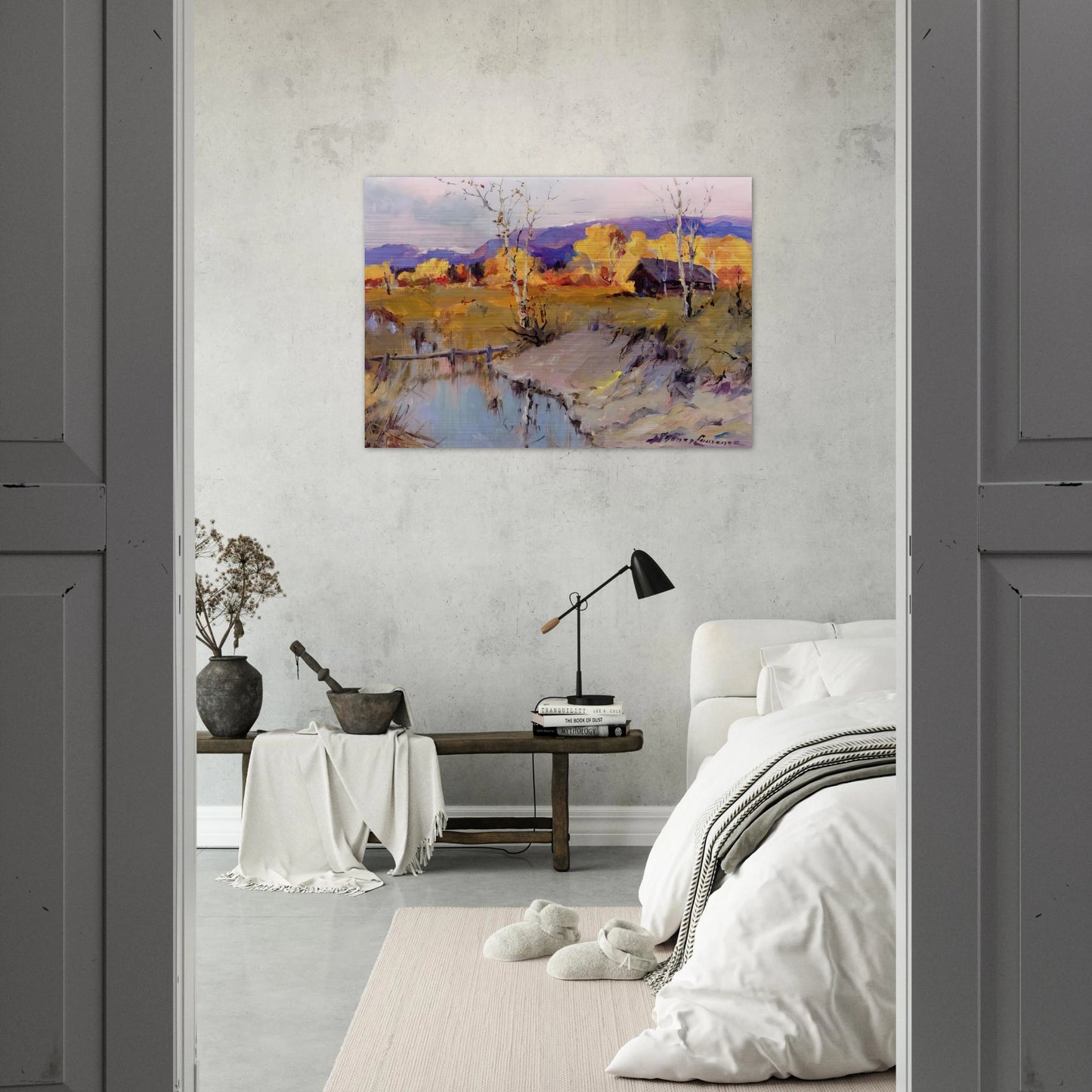 Autumn Morning - Romanticism - Sydney Laurence Brushed Aluminum Print - 70x100 cm / 28x40 inches | Sydney Laurence Aluminum Print | Sydney Laurence Prints