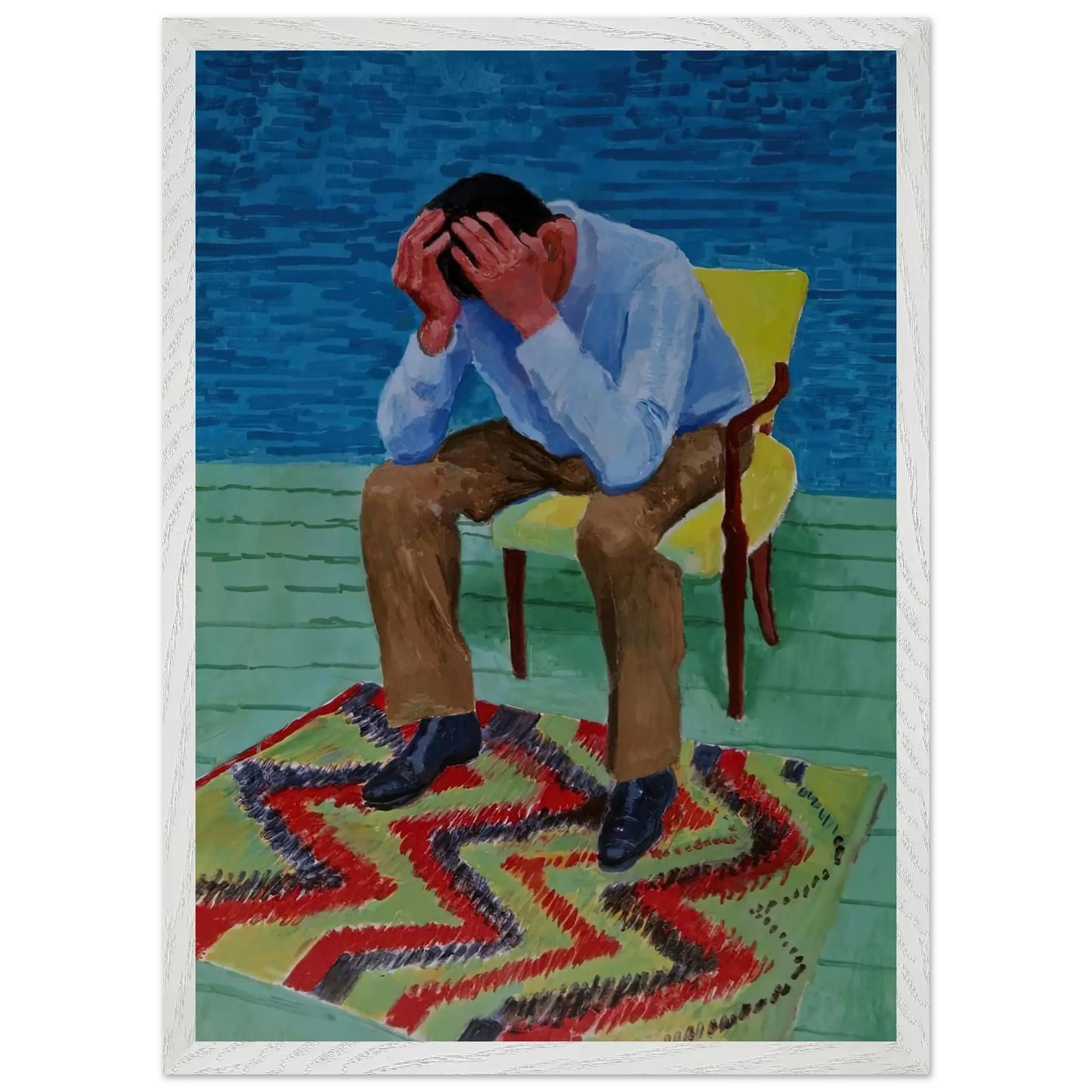 David Hockney - David Hockney Wall art - A3 (29.7 x 42  cm) - Premium Wooden Framed Poster With Fine Art Paper - Wood frame