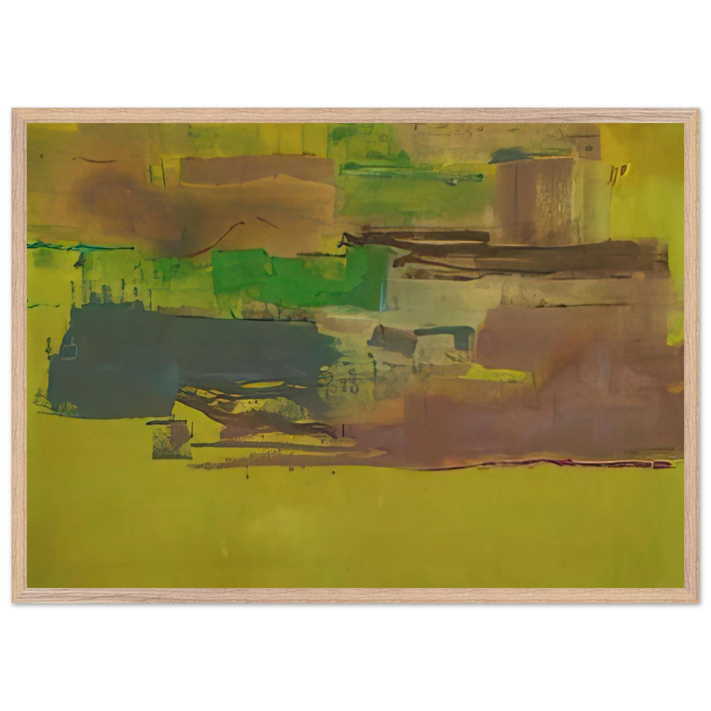 Helen Frankenthaler - August Deep - 1978 Wall art - 13x18 cm / 5x7 inches - Premium Wooden Framed Poster With Fine Art Paper-canvas - Wood frame