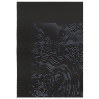 STUDY FOR AN UNTITLED PRINT WHITE ON BLACK 1982 - Lee Bontecou Brushed Aluminum Print - 70x100 cm / 28x40 inches | Lee Bontecou Aluminum Print | Lee Bontecou Prints