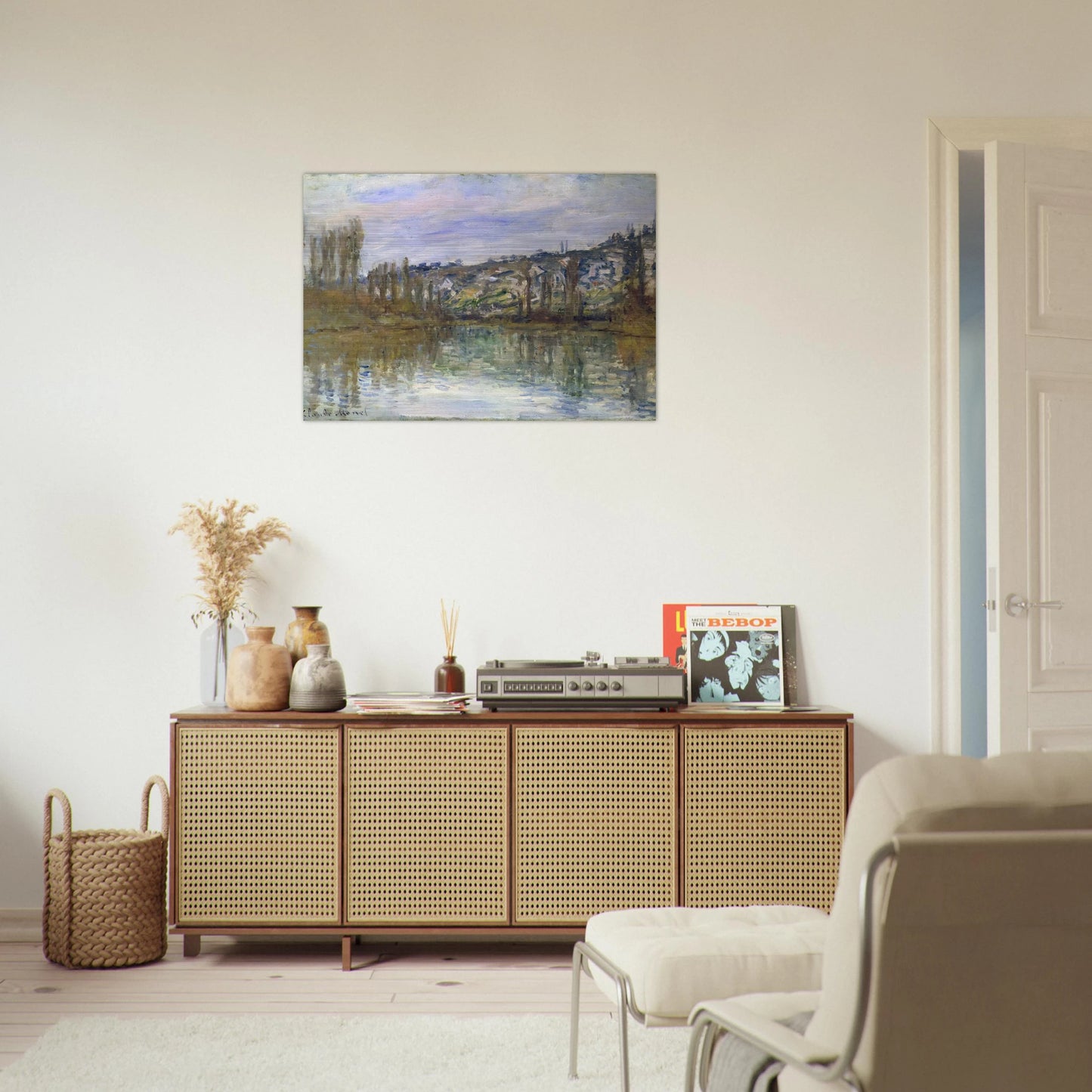 The Seine near Vetheuil - claude monet Brushed Aluminum Print - 70x100 cm / 28x40 inches | claude monet Aluminum Print | claude monet Prints