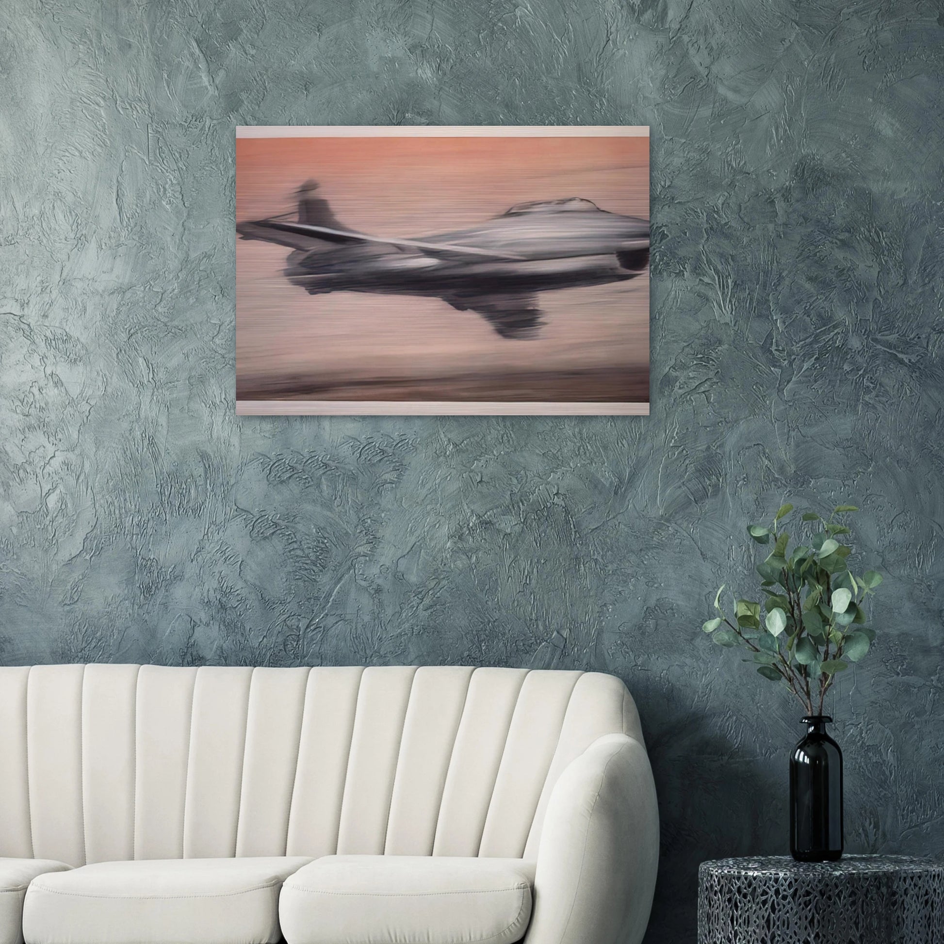JET FIGHTER 1963 - Gerhard Richter Brushed Aluminum Print - 70x100 cm / 28x40 inches | Gerhard Richter Aluminum Print | Gerhard Richter Prints