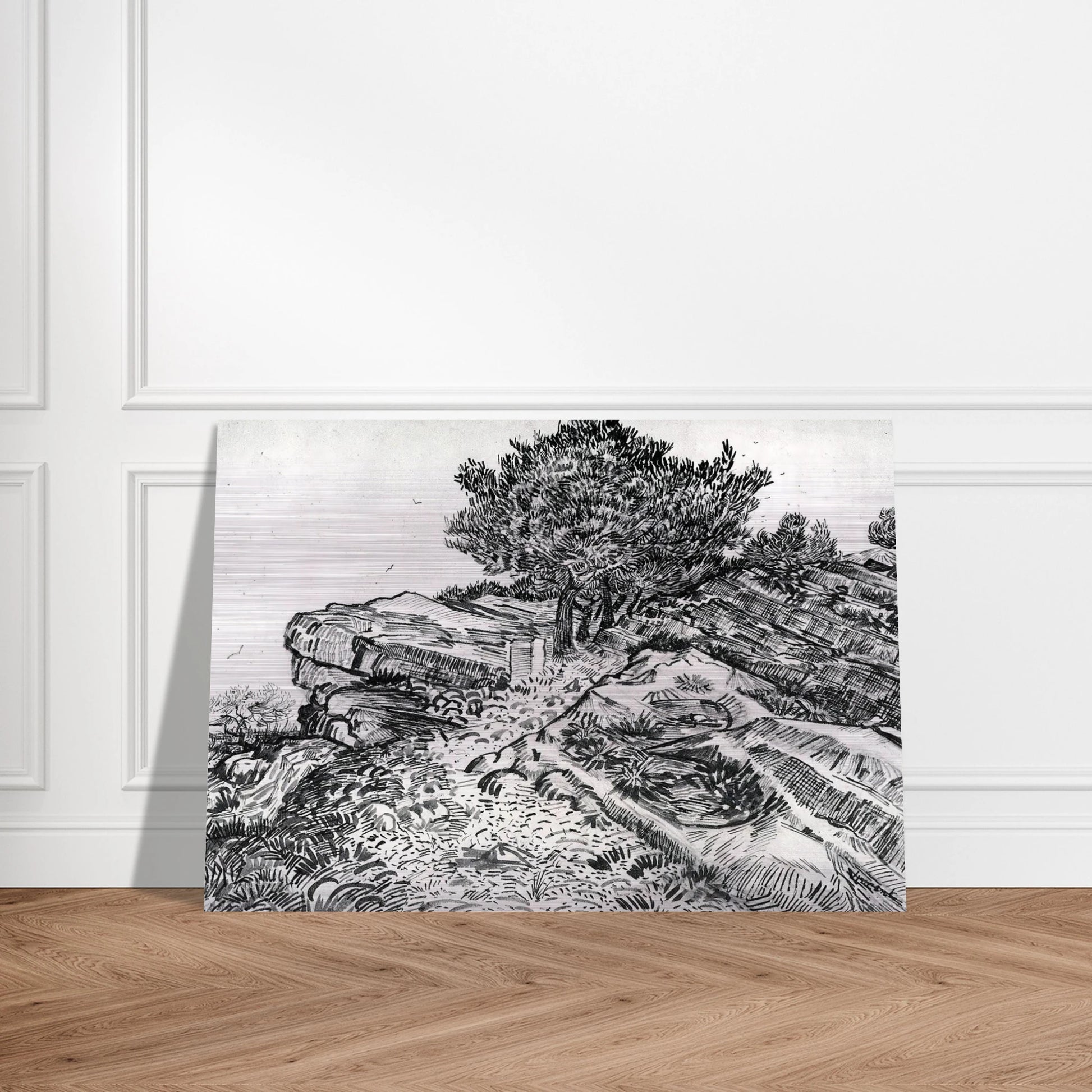 Montmajour - Vincent van Gogh Brushed Aluminum Print - 70x100 cm / 28x40 inches | Vincent van Gogh Aluminum Print | Vincent van Gogh Prints