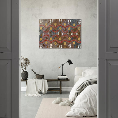 Possum Dreaming - Native Art - Clifford Possum Tjapaltjarri Acrylic Print - 70x100 cm / 28x40″ inches