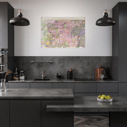 I Part of Sabine D Region, Southwest Mare Tranquilitatis from Lithographs Based on Geologic Maps of Lunar Orbiter and Apollo Landing Sites - 1972 - Nancy Graves Acrylic Print - 70x100 cm / 28x40″ inches | Nancy Graves Wall Art | Nancy Graves Prints