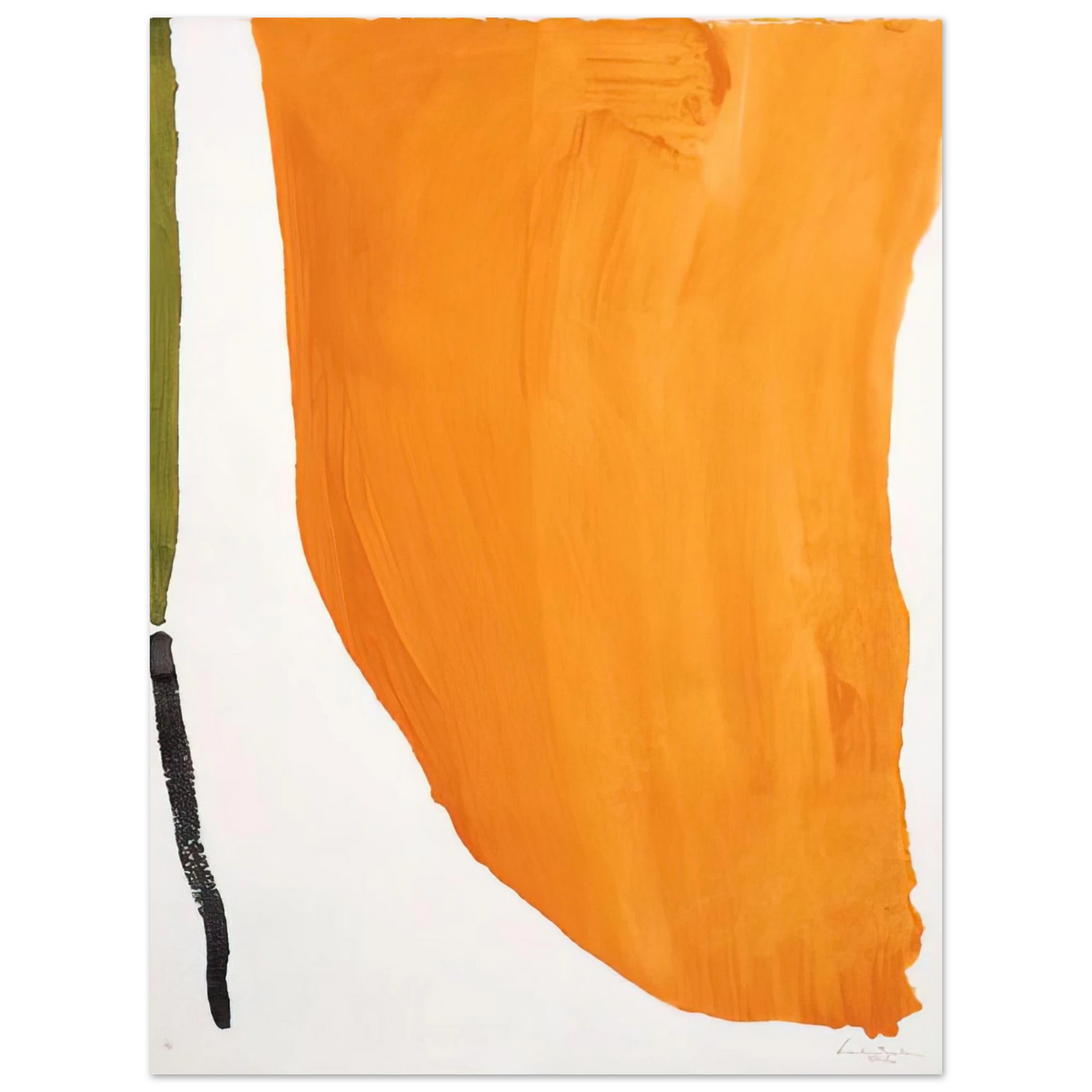 Helen Frankenthaler - Orange Downpour - 1970 Wall art - 13x18 cm / 5x7 inches - Premium Wooden Framed Poster With Fine Art Paper-canvas - Wood frame