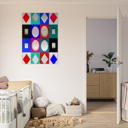 Composition Carrée Relief - 1970 - Victor Vasarely Brushed Aluminum Print - 70x100 cm / 28x40 inches | Victor Vasarely Aluminum Print | Victor Vasarely Prints