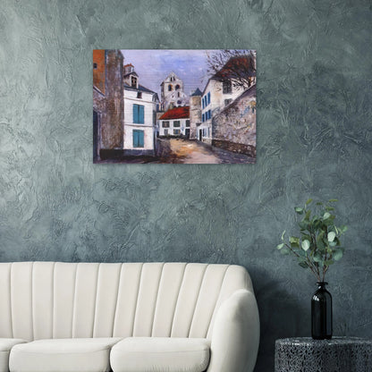 VILLAGE STREET - Maurice Utrillo Brushed Aluminum Print - 70x100 cm / 28x40 inches | Maurice Utrillo Aluminum Print | Maurice Utrillo Prints