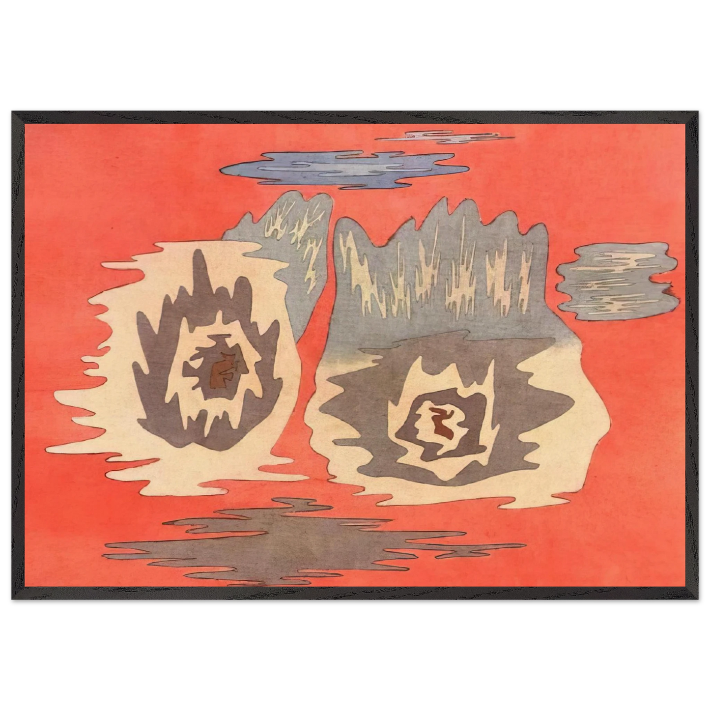 THE PLACE OF THE TWINS 1929 - Paul Klee 70x100 cm / 28x40 inches Framed Art Print – Black Wooden Frame