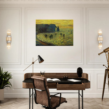 The Cliffs at Etretat - claude monet Brushed Aluminum Print - 70x100 cm / 28x40 inches | claude monet Aluminum Print | claude monet Prints