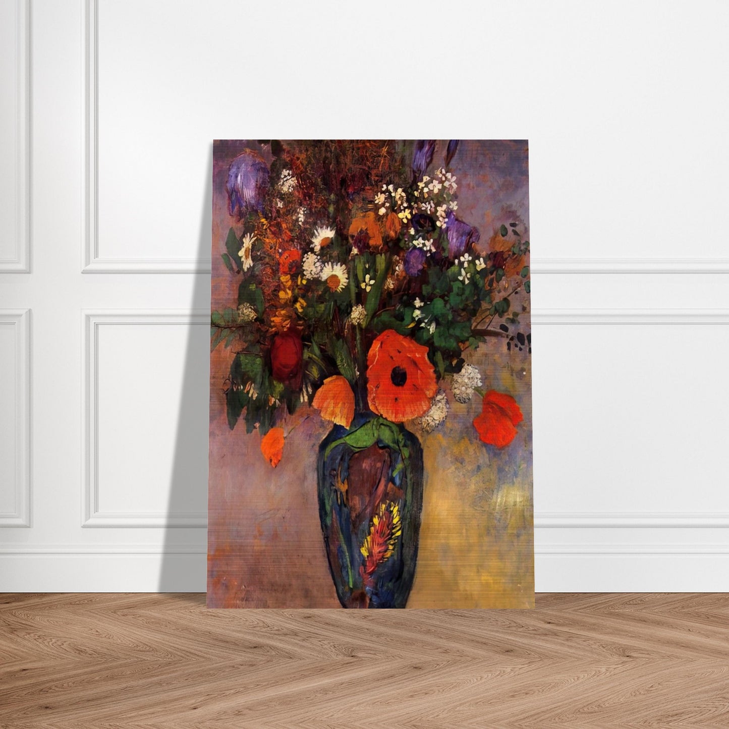 VASE DE FLEURS - Odilon Redon Brushed Aluminum Print - 70x100 cm / 28x40 inches | Odilon Redon Aluminum Print | Odilon Redon Prints