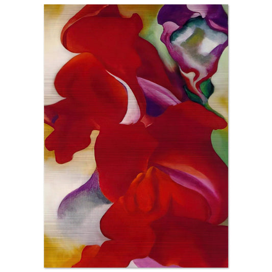 Red Snapdragons - Georgia O'Keeffe Brushed Aluminum Print - 70x100 cm / 28x40 inches | Georgia O'Keeffe Aluminum Print | Georgia O'Keeffe Prints