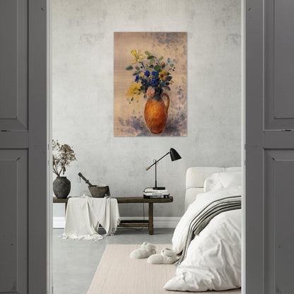 VASE OF FLOWERS 1908 - Odilon Redon Brushed Aluminum Print - 70x100 cm / 28x40 inches | Odilon Redon Aluminum Print | Odilon Redon Prints