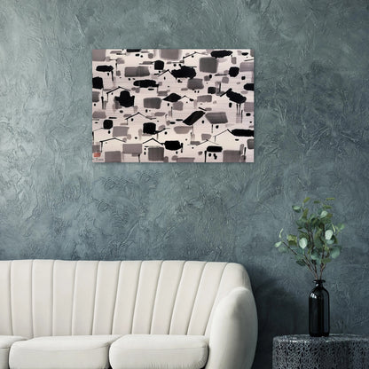 Home of Man - 1999 - Wu Guanzhong Brushed Aluminum Print - 70x100 cm / 28x40 inches | Wu Guanzhong Aluminum Print | Wu Guanzhong Prints