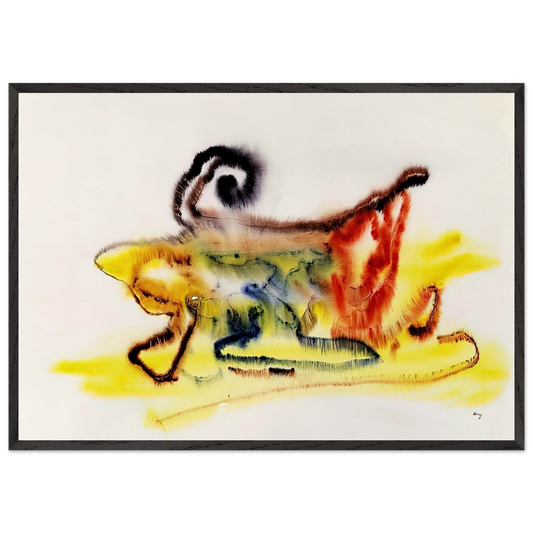 Untitled - 1961 N7 - Henri Michaux 70x100 cm / 28x40 inches Framed Art Print – Black Wooden Frame