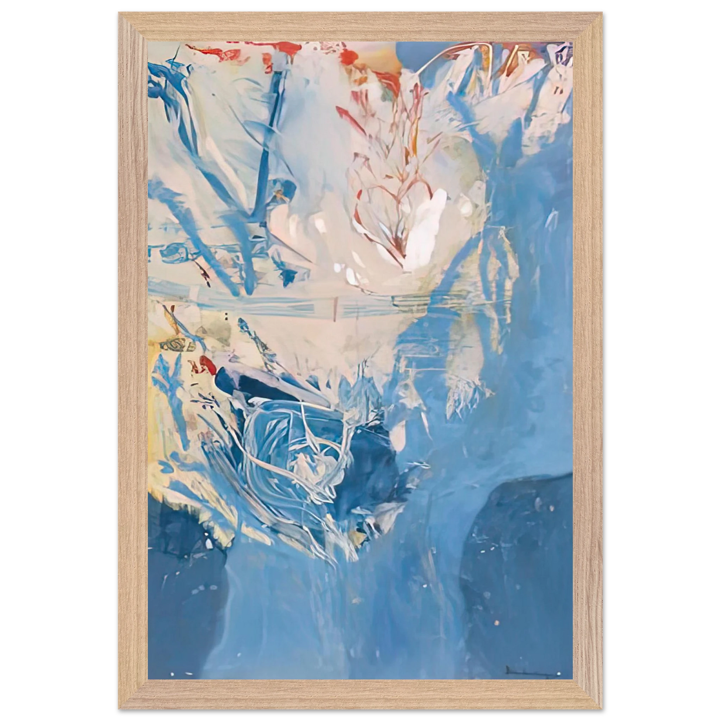 Helen Frankenthaler - Blue Territory, 1955- Wall Art - 30x40 cm / 12x16 inches - Premium Wooden Framed Poster With Fine Art Paper-canvas - Black frame