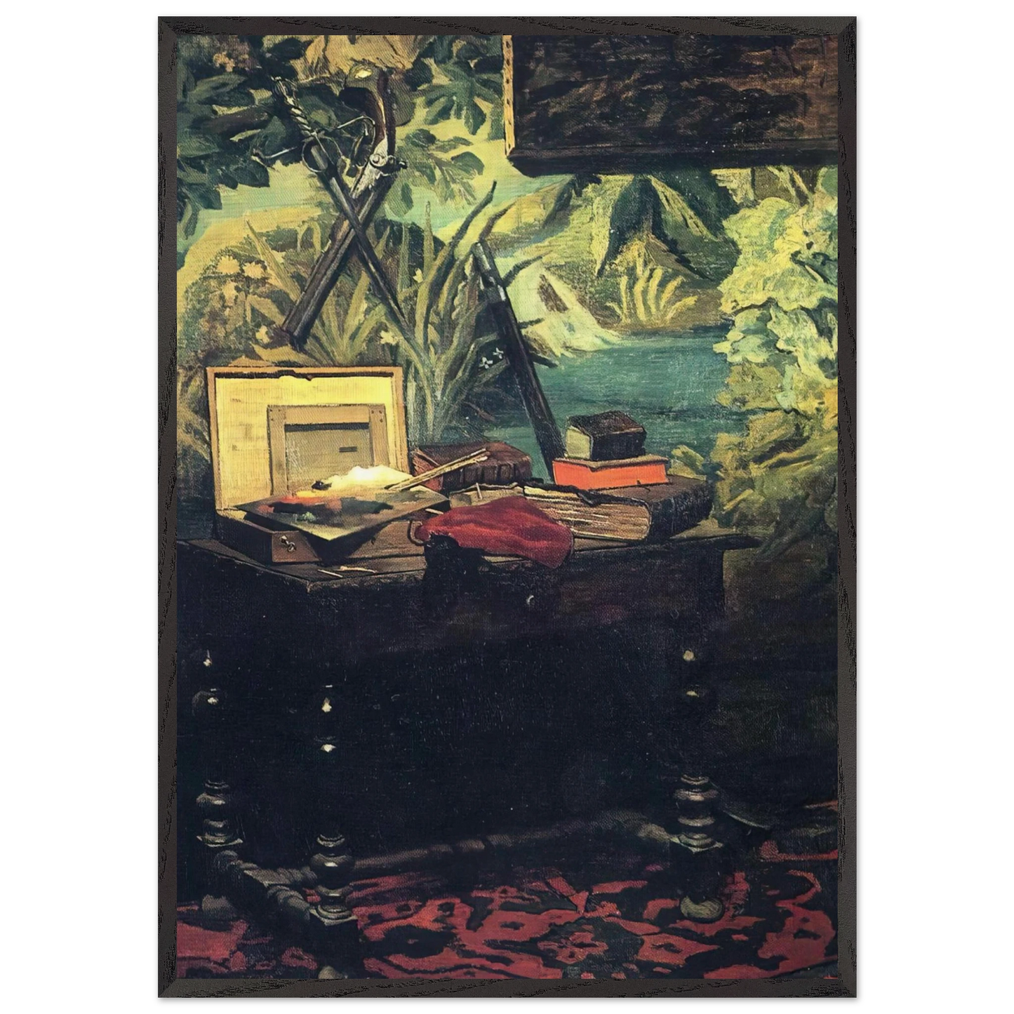 A Corner of the Studio - claude monet 70x100 cm / 28x40 inches Framed Art Print – Black Wooden Frame