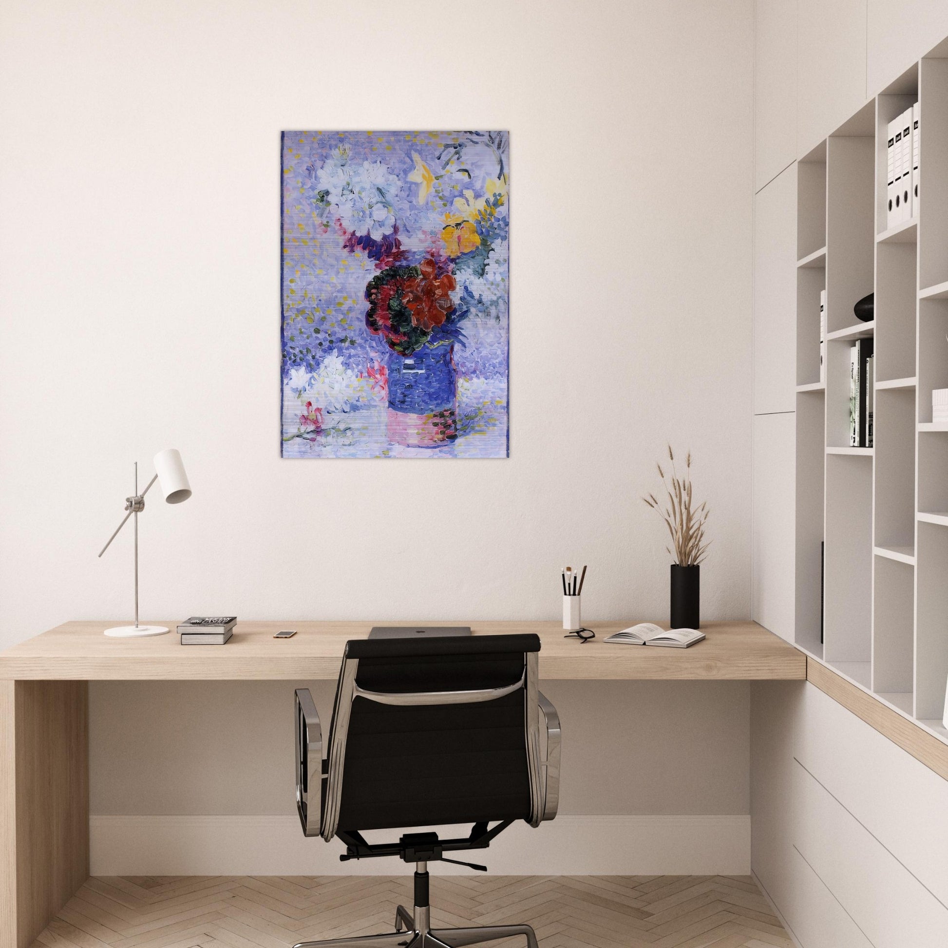Flowers in a Glass - Henri-Edmond Cross Brushed Aluminum Print - 70x100 cm / 28x40 inches | Henri-Edmond Cross Aluminum Print | Henri-Edmond Cross Prints