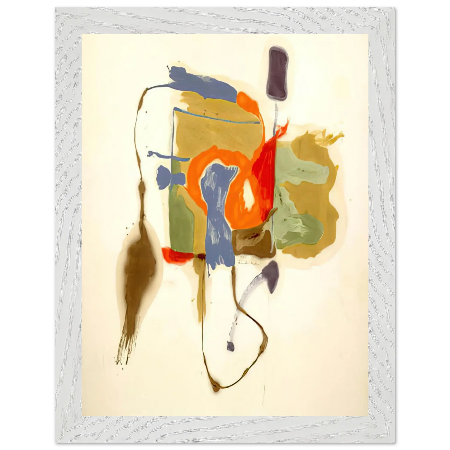 Helen Frankenthaler - Blue Form in a Scene - 1961 Wall art - 70x100 cm / 28x40 Inches - Premium Wooden Framed Poster With Fine Art Paper - Black frame