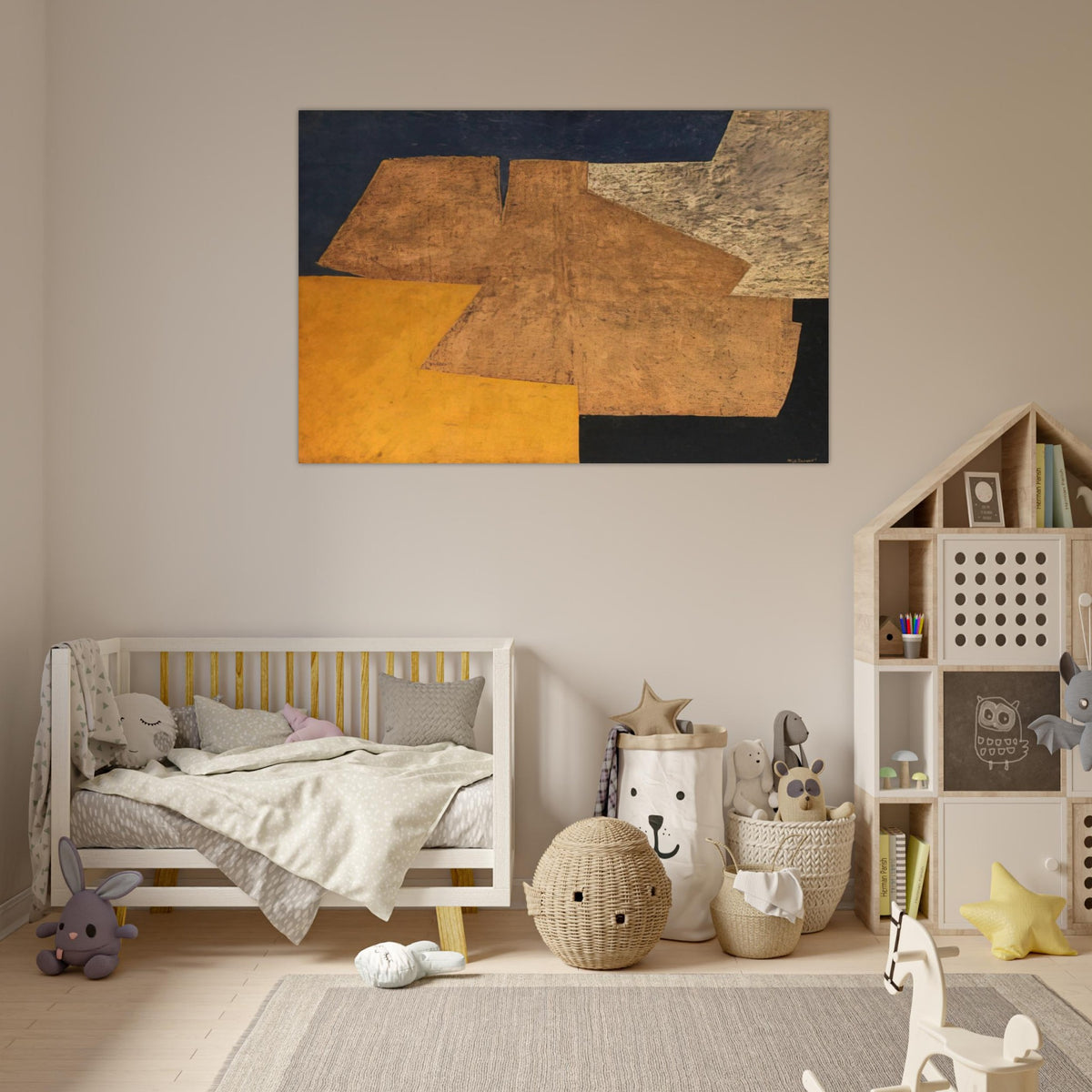 Composition jaune, mauve, bleu et noir La table d'or - 1952 - Serge Poliakoff Art Prints - 100x150 cm / 40x60″ inches | Serge Poliakoff Poster | Serge Poliakoff Prints