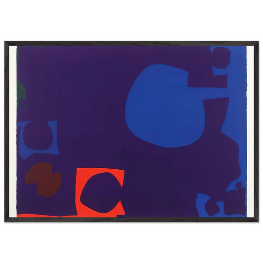 Blue and Deep Violet with Orange Brown and Green - 1970 - Patrick Heron 70x100 cm / 28x40 inches Framed Art Print – Black Wooden Frame