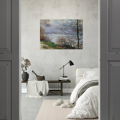 The Banks of the Seine, Ile de la Grande-Jatte - claude monet Brushed Aluminum Print - 70x100 cm / 28x40 inches | claude monet Aluminum Print | claude monet Prints