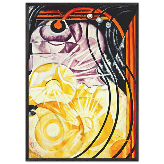 Electric lamp - 1913 - Natalia Goncharova 70x100 cm / 28x40 inches Framed Art Print – Black Wooden Frame