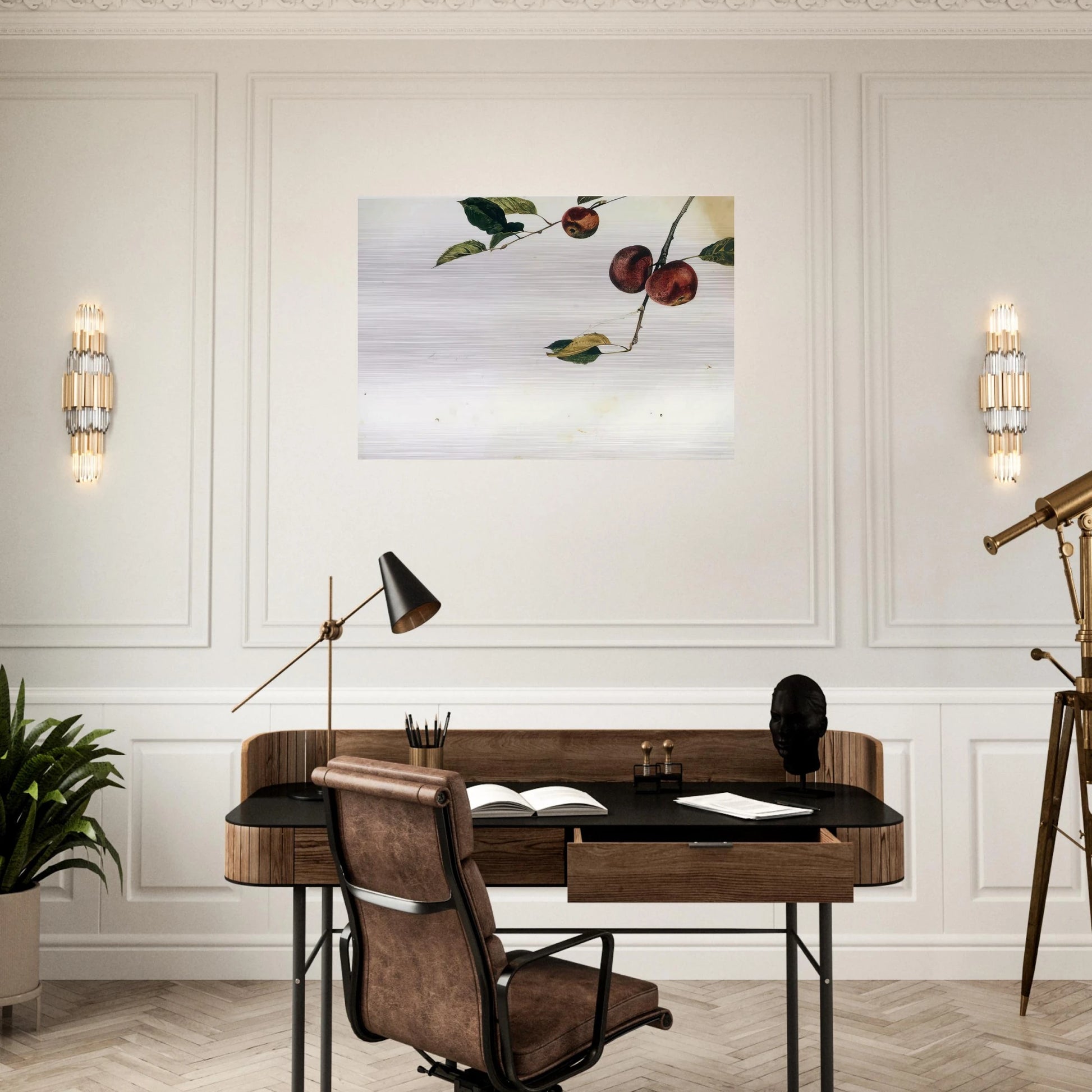 APPLES ON A BOUGH STUDY BEFORE PICKING - Andrew Wyeth Brushed Aluminum Print - 70x100 cm / 28x40 inches | Andrew Wyeth Aluminum Print | Andrew Wyeth Prints