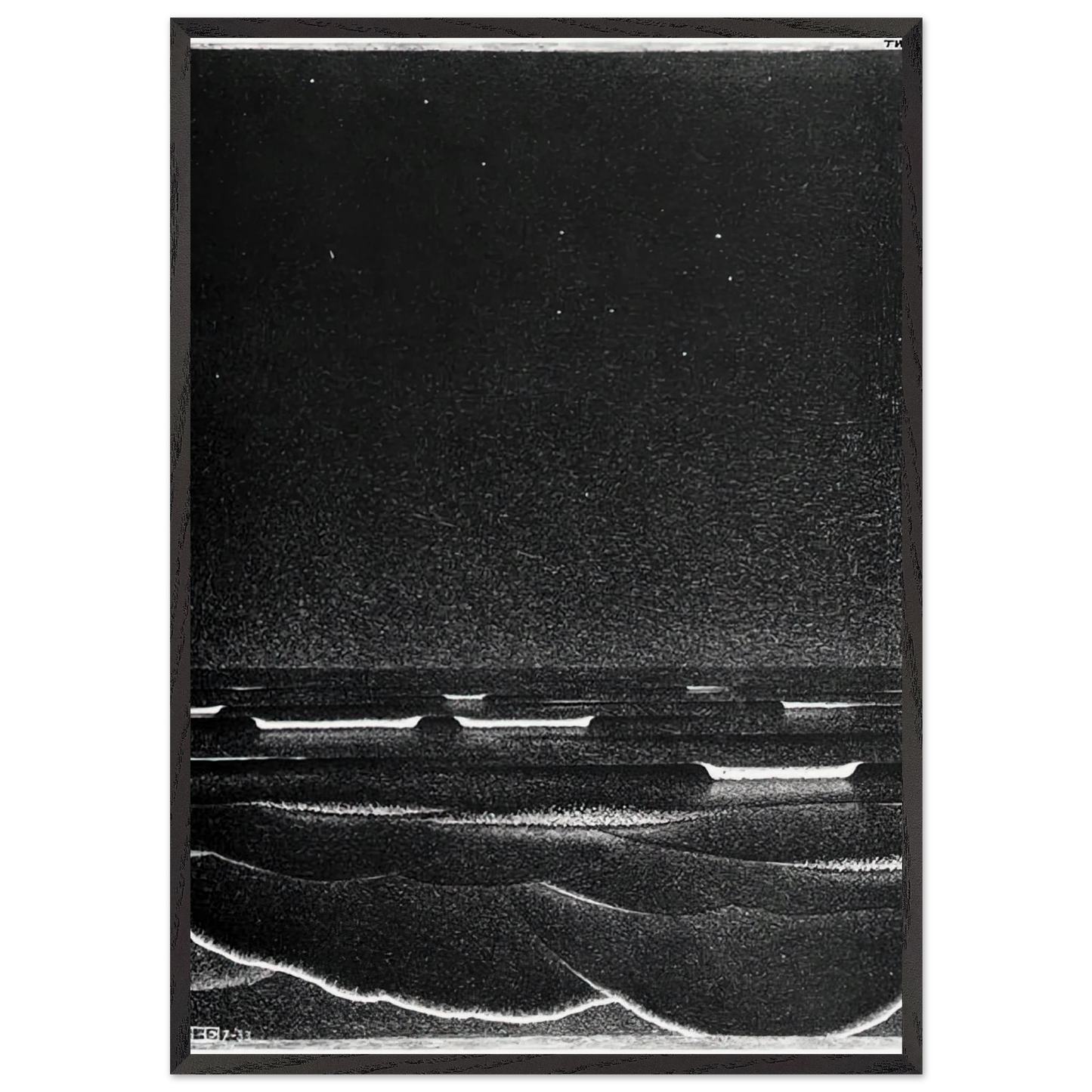 FLUORESCENT SEA - MC Escher 70x100 cm / 28x40 inches Framed Art Print – Black Wooden Frame | Maurits Cornelis Escher Prints