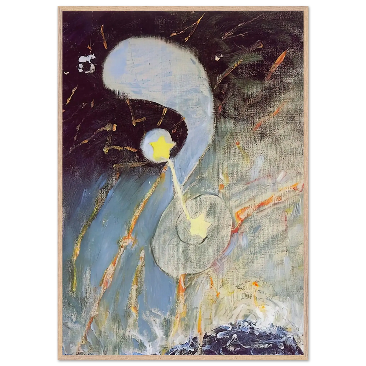 Hilma af Klint - CHAOS NR 2 1906 Wall art - 70x100 cm / 28x40 Inches - Premium Wooden Framed Poster With Fine Art Paper - Black frame