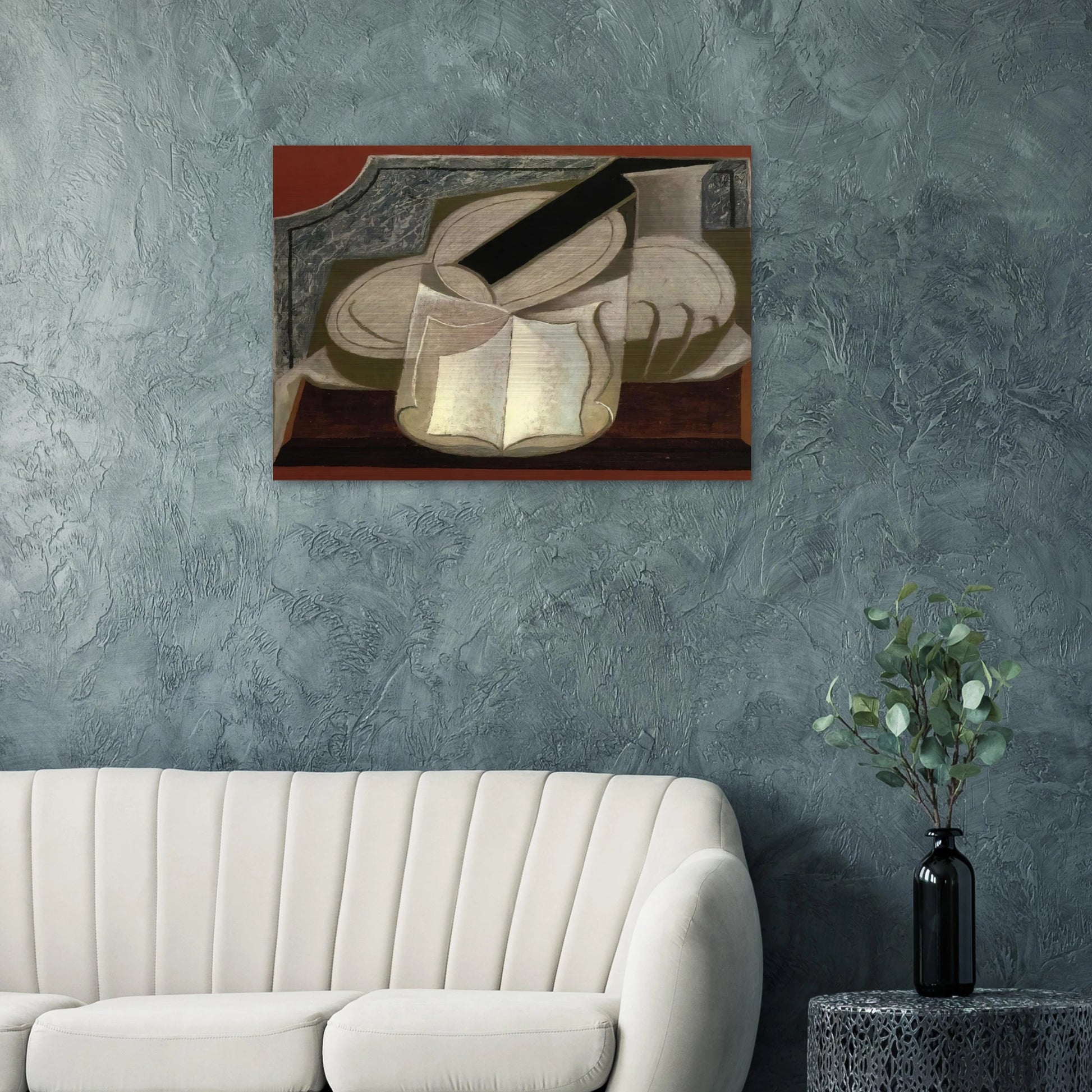 BOOK AND GUITAR 1925 - Juan Gris Brushed Aluminum Print - 70x100 cm / 28x40 inches | Juan Gris Aluminum Print | Juan Gris Prints