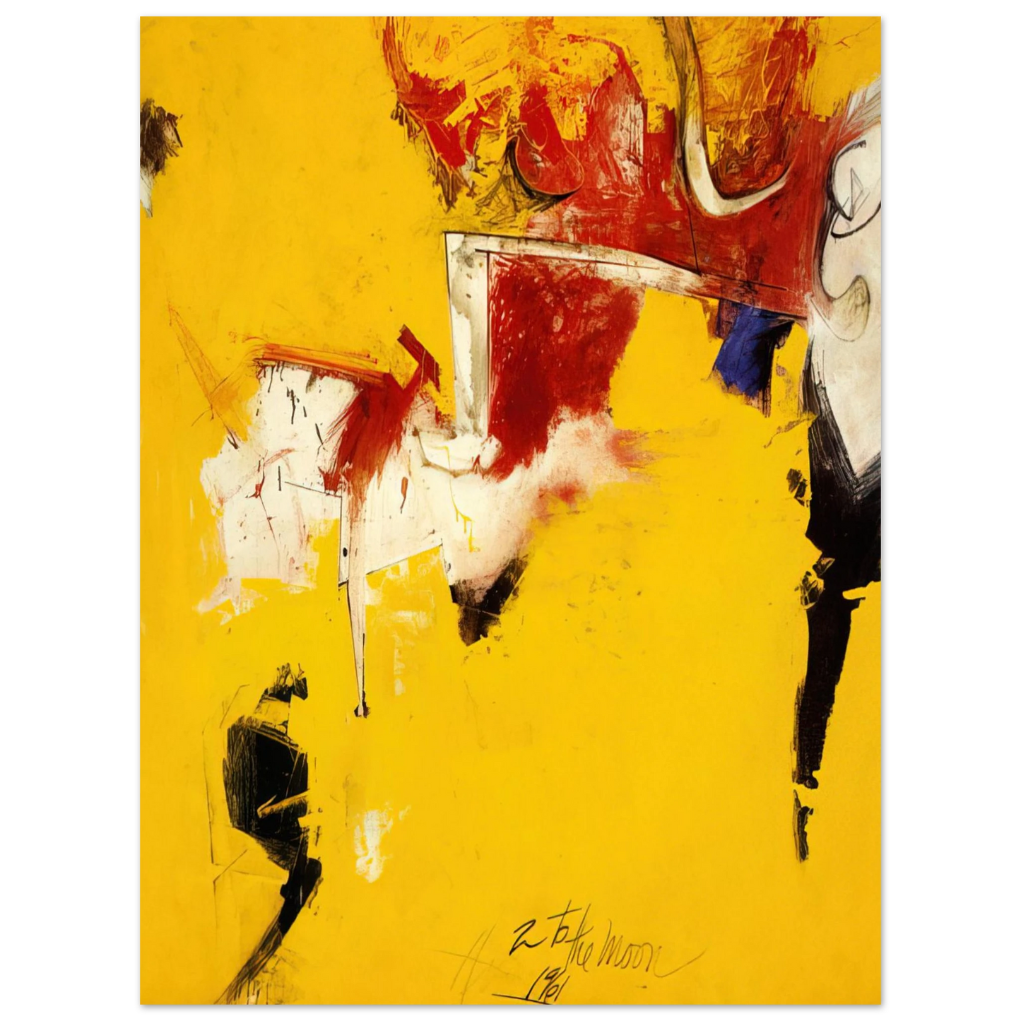 Hassel Smith - 2 to the Moon - 1961  75x100 cm / 30x40inches Fine Art Poster