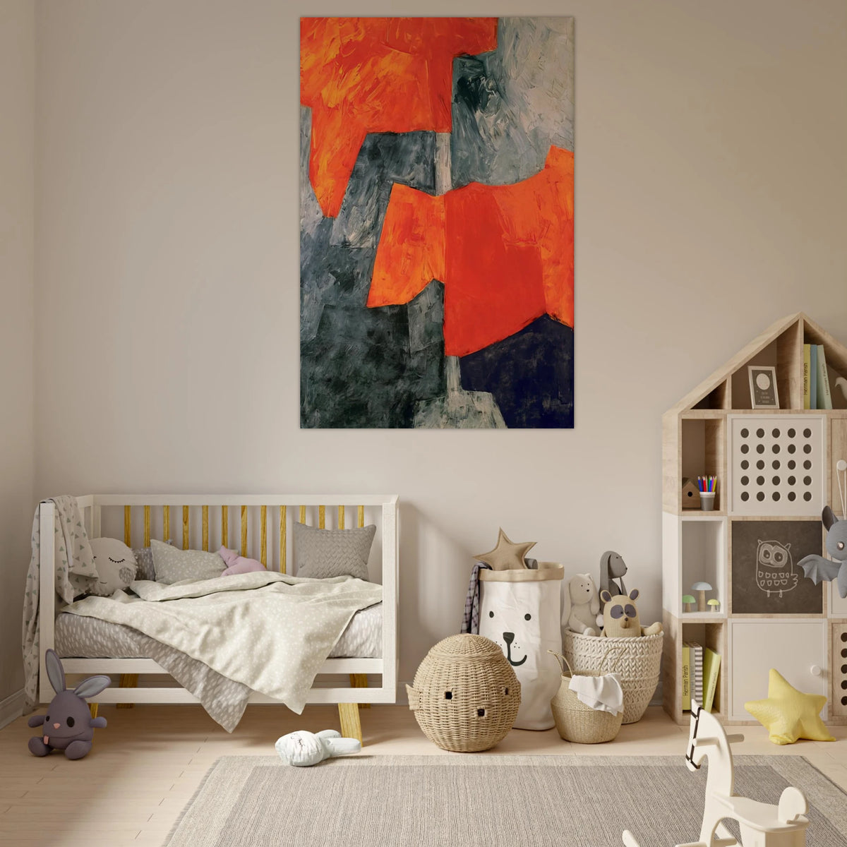 Composition grise et rouge - 1964 - Serge Poliakoff Art Prints - 100x150 cm / 40x60″ inches | Serge Poliakoff Poster | Serge Poliakoff Prints