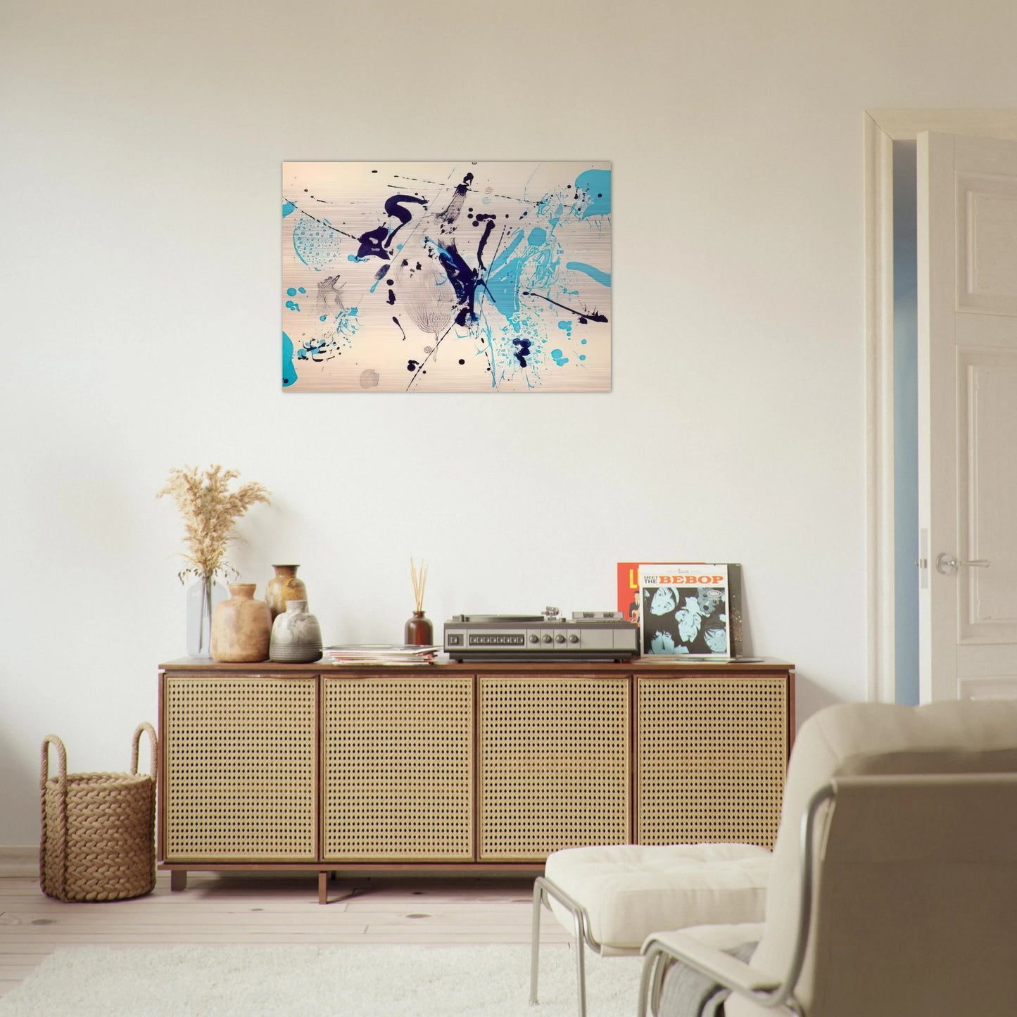 Blue Violet - Sam Francis Brushed Aluminum Print - 70x100 cm / 28x40 inches | Sam Francis Aluminum Print | Sam Francis Prints