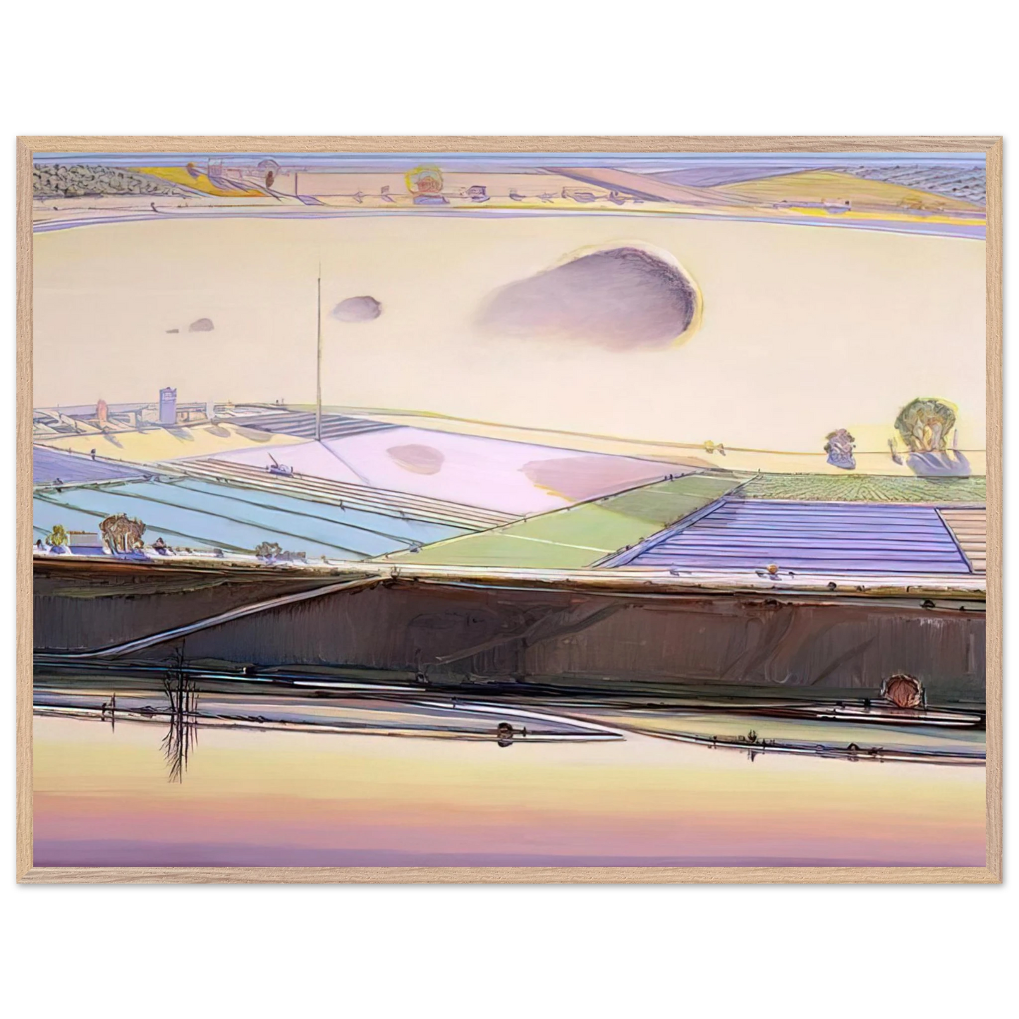 Wayne Thiebaud - River Cloud - 2002 Wall Art - 60x80 cm / 24x32 inches - Fine Art Poster - -
